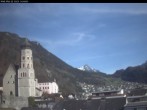 View towards Laurentiuskirche and town hall in Bludenz (Austria)